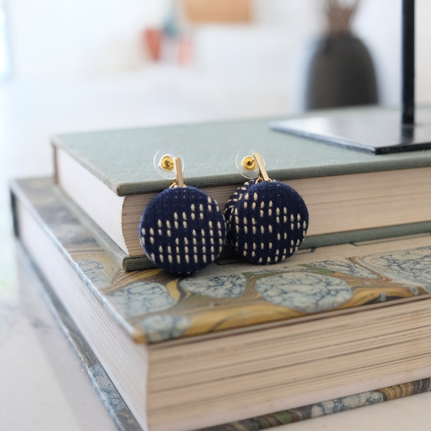 MARIKIT UPCYCLED WEAVE EARRINGS NEUTRALS