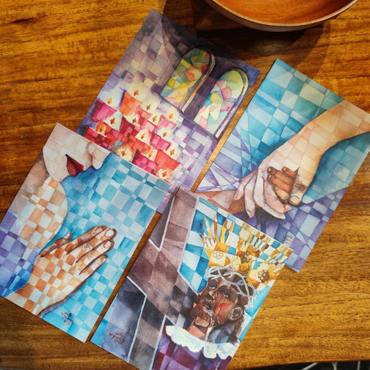 PANANAMPALATAYA SET - WATERCOLOR PAINTING POSTCARD