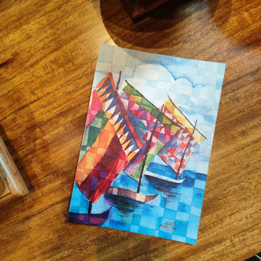 VINTA - WATERCOLOR PAINTING POSTCARD