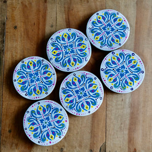 MANDALA TEAL AND WHITE