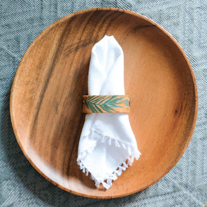 TROPICAL WOODEN NAPKIN RINGS