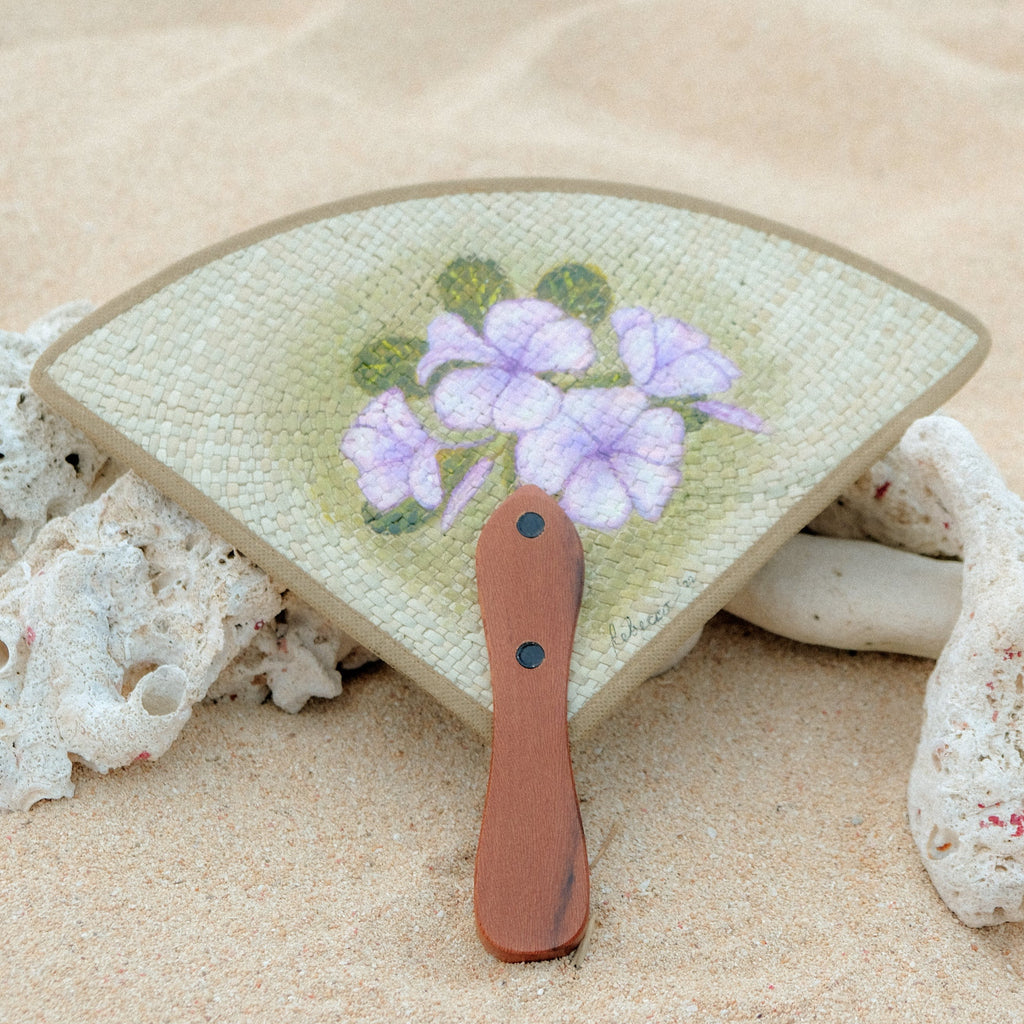 hand-painted traingular fan made with natural fibers from the Philippines