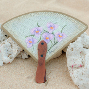 hand-painted traingular fan made with natural fibers from the Philippines