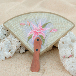hand-painted traingular fan made with natural fibers from the Philippines